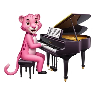 Pink panther playing the piano  sticker