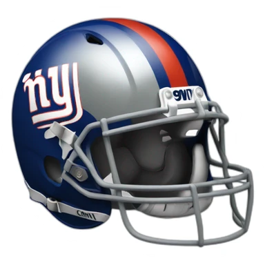 grey cat in new york giants helmet sticker
