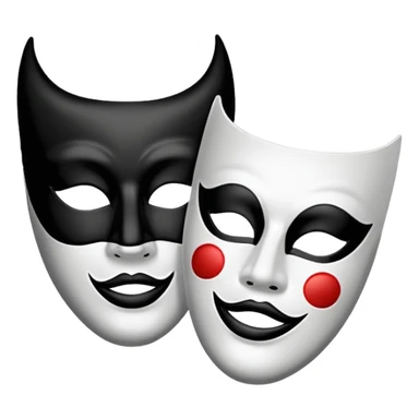 Create this emoji : 🎭 but in White and black and gray sticker