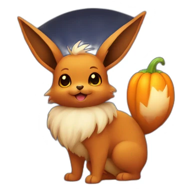 eevee holding halloween pumpkin sticker