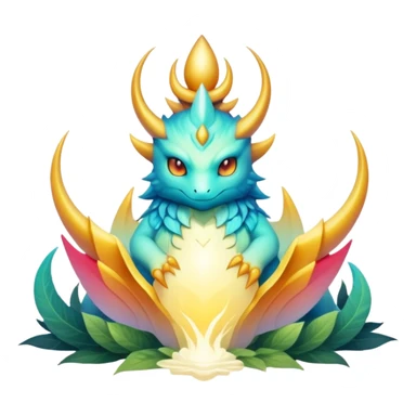 Epic divine legendary complex detailed gradients aesthetic-Fakémon-creature-scenery sticker