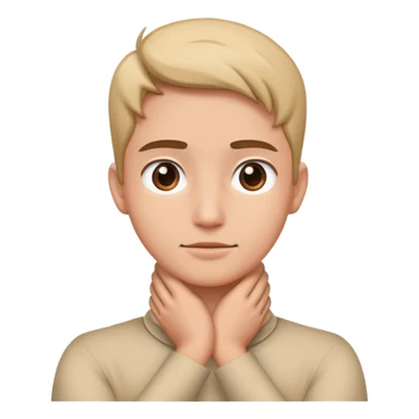 Person with hands crossed on their neck sticker