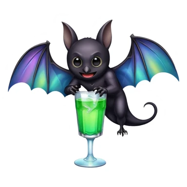 black bat drinkig sprite sticker
