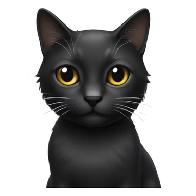 Gato negro y gato blanco con pelo largo sticker