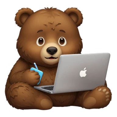 bear emoji playing and chilling pc cozy sticker