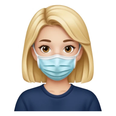 Preppy girl wearing a face mask sticker