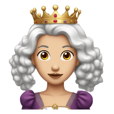 Queen with long red hair and brown eyes and crown sticker
