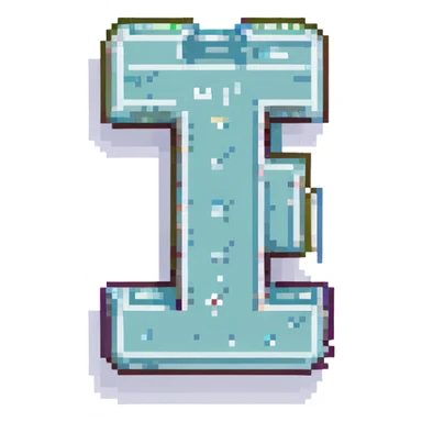 number 7, pixel art style, outlined sticker