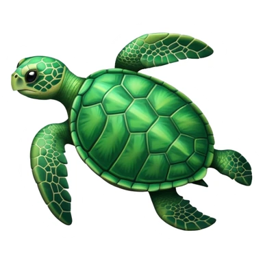 Can you please generate a simple turtle emoji like a sea turtle but viewed from above sticker
