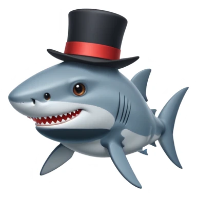 Shark with a top hat sticker