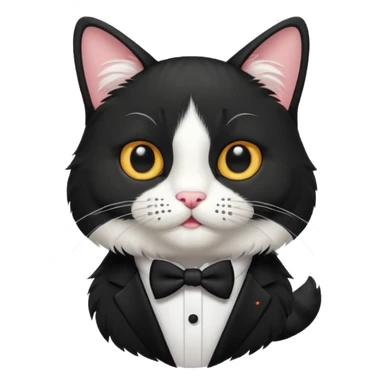 tuxedo cat with mustache sticker