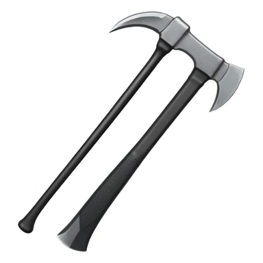 black metal climbing axe pointy curvy edges sticker