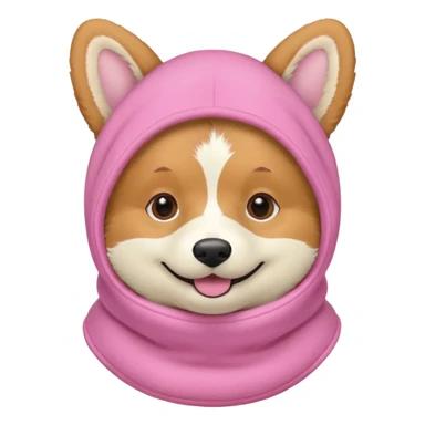 Corgie in Pink balaklava sticker
