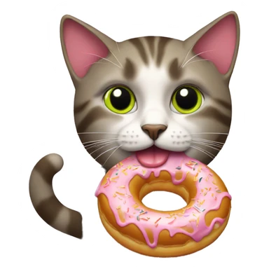  Cat eating donut sticker