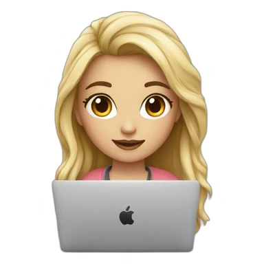 programmer girl beautiful work with MacBook sticker