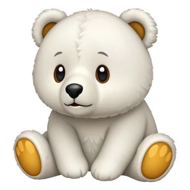 Urso de pelúcia branco fofinho  sticker