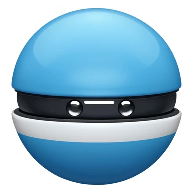 vibrant blue pokeball emoji with a black stripe and highlights sticker