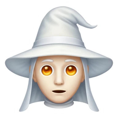 Pointy hat white ghost man sticker