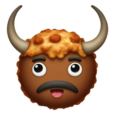 Meatball with bison horns sticker