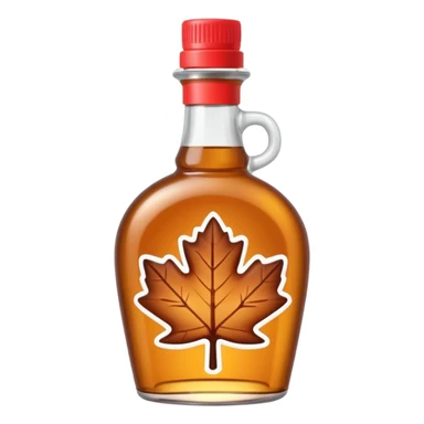 Cute plastic bottle of maple syrup without maple leaves sticker
