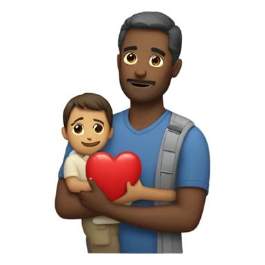 Father holds his heart in his arm sticker