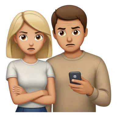 Guy whos girlfriend is messaging and trying to start an argument sticker