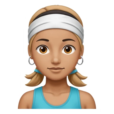 athlete with head band sticker