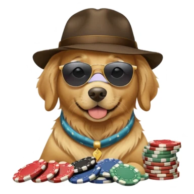 Golden retriever gambling sticker