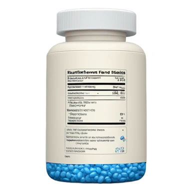 blue supplement packaging pill sticker