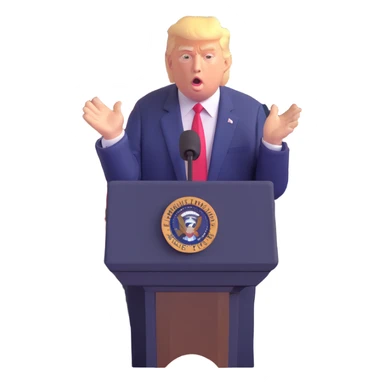 Donald Trump speaking at a rally sticker