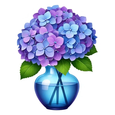 A beautiful bouquet of purple and blue hydrangea flowers sticker