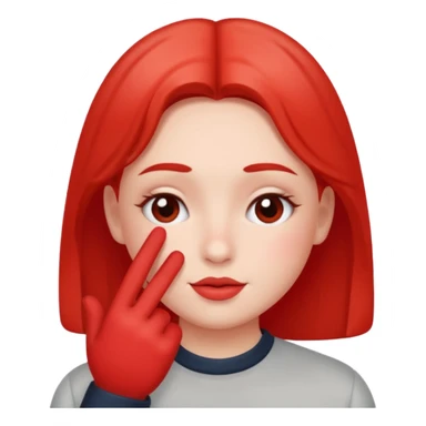 blushing with fingers sticker