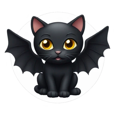 Black cat with wings sticker