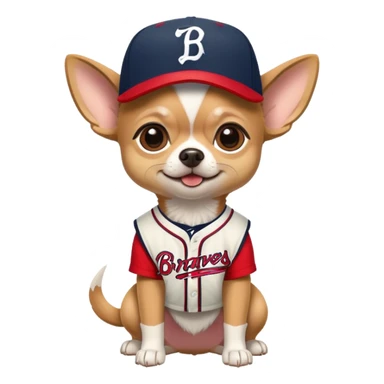 chihuahua in braves outfit sticker