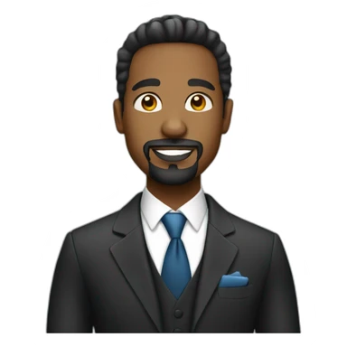 black business man with goatee sticker