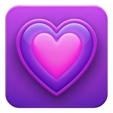purple heart with a neon glow sticker