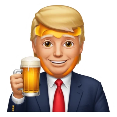 Donald trump drinking a beer sticker