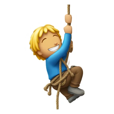 Person rock climbing with rope sticker