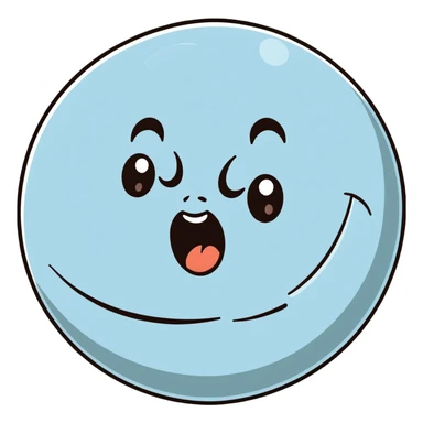 full moon with a yawning sleepy face and droopy eyes sticker