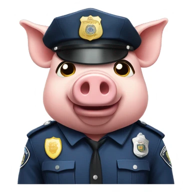 Pig wearing police uniform sticker