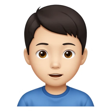 asian kid wow face sticker