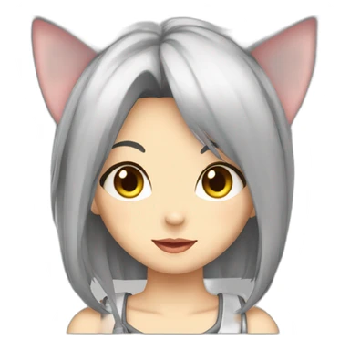 femme anime oreille de chat sticker