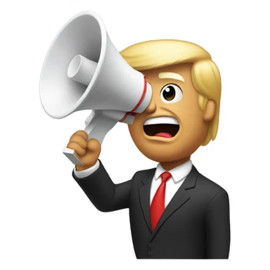 donald trump holds loudspeaker sticker