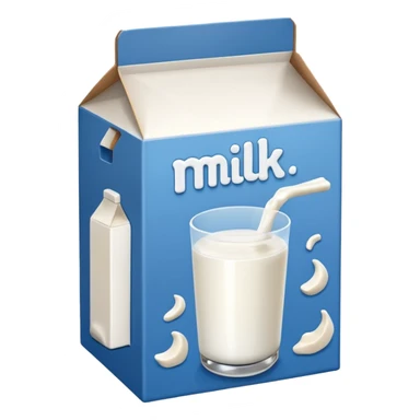 a box of milk have the label word "MILK" sticker