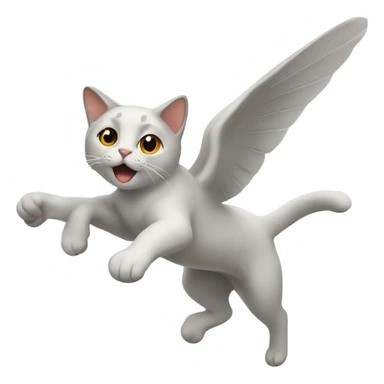 Flying cat sticker