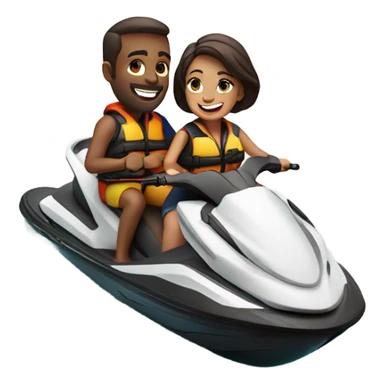 A couple on a jet ski sticker