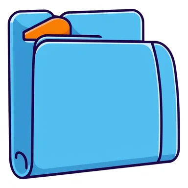 exact default Mac OS folder icon with the classic tab design in light pastel blue color sticker