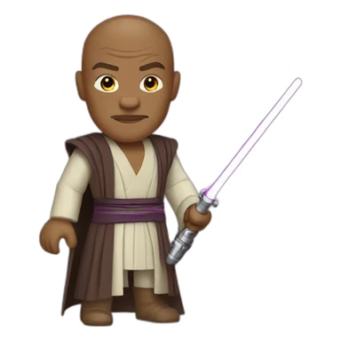 Mace windu with purple lightsaber on sticker