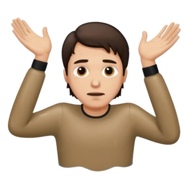 clothed brunette Man drowning sticker