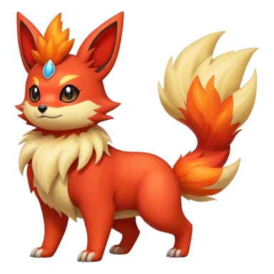 Quilava-Litten-Flareon-fantasy-animal-creature-hybrid full body sticker